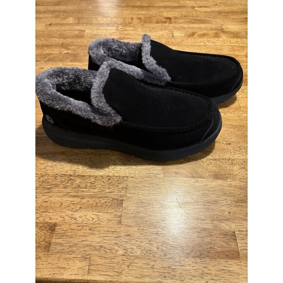 FitVille Recovery Orthopedic Suede Comfort Slipper Slip-On Black Diabetic 13W - Picture 2 of 10